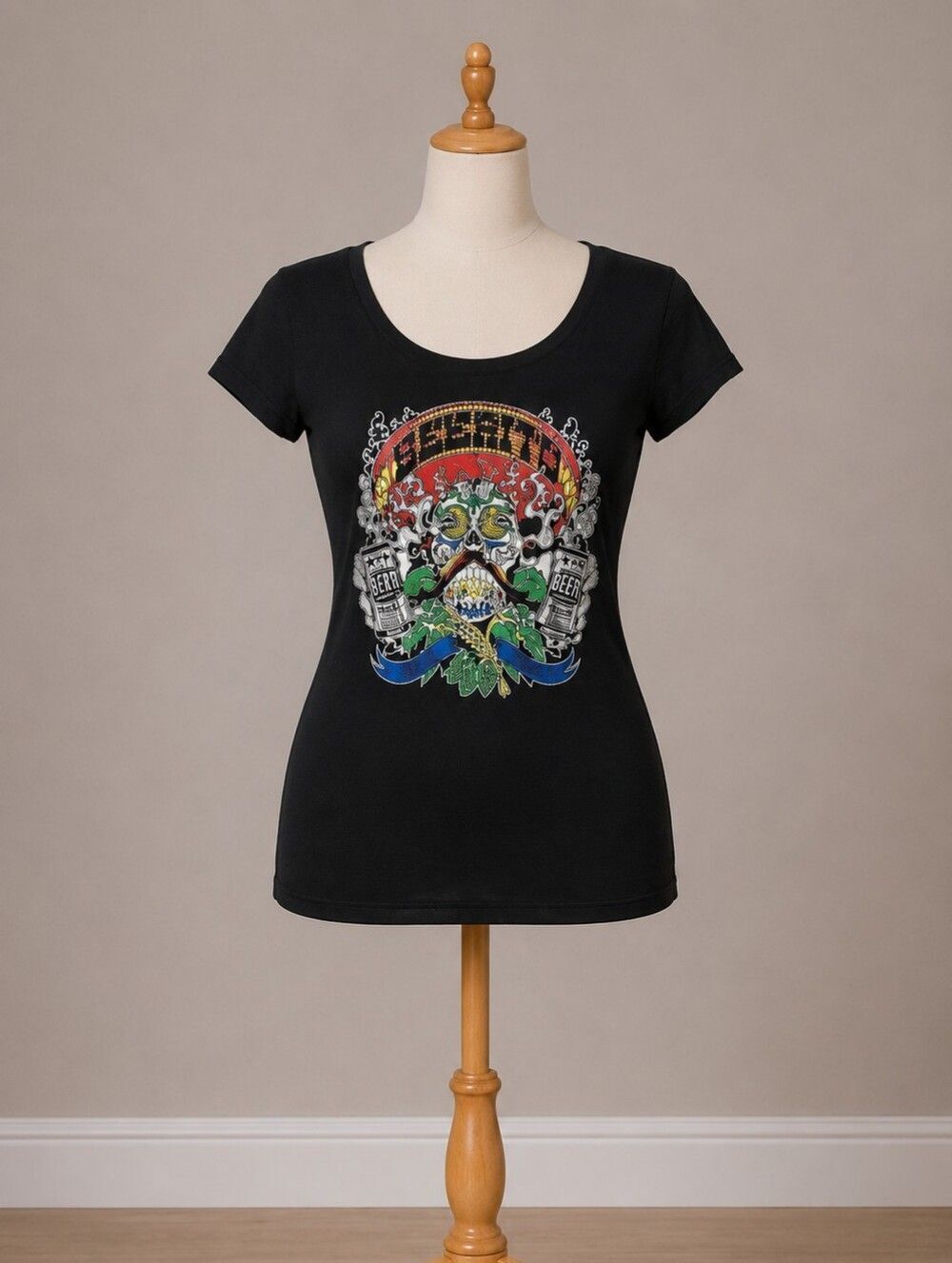 Royal Apparel Skull Graphic Black Tee – Size M